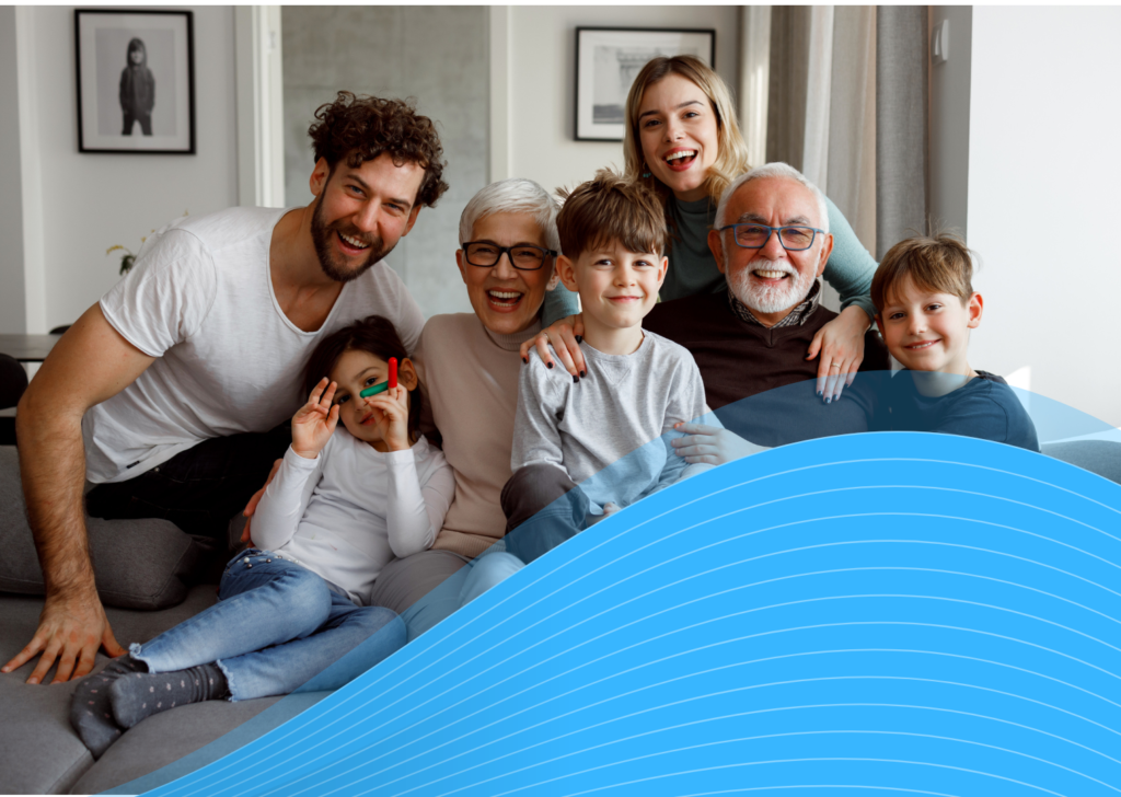 Family with life insurance and savings plan